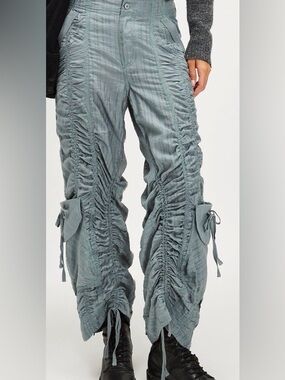 Free People Scorpio shirted/ touched cargo pants steel sea color.